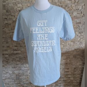 Subliming Tee Sky Blue 'Gut Feelings Are Guardian Angels' Bubble Text Graphic M